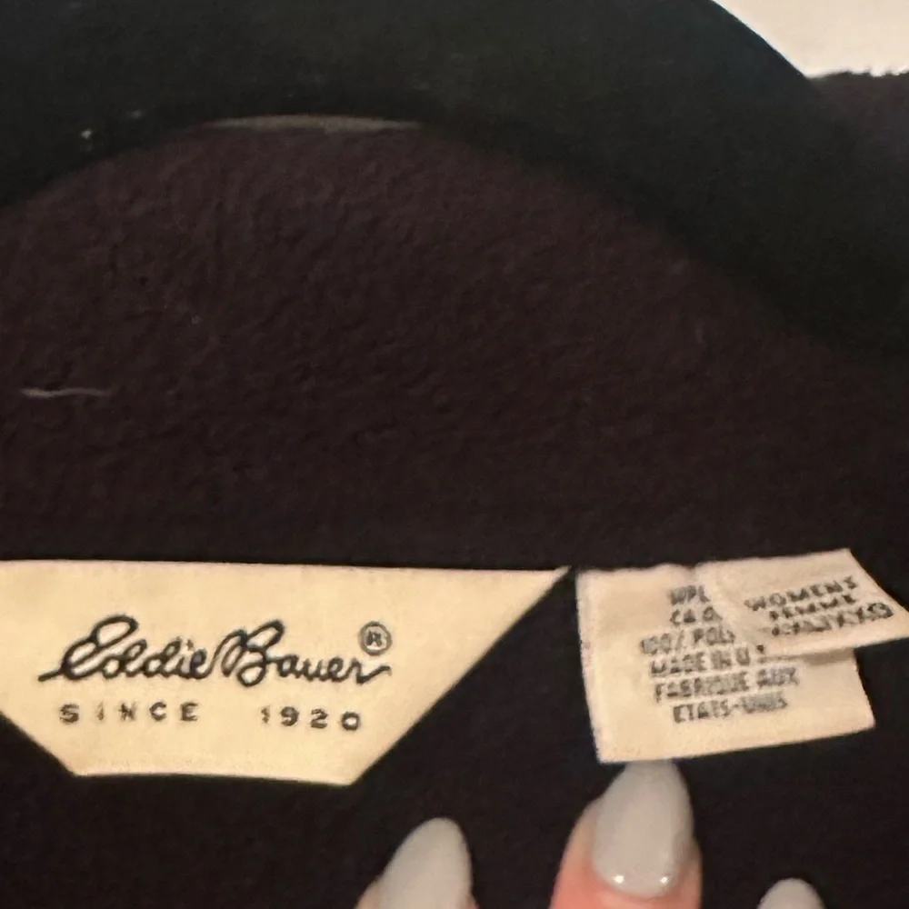 Vintage Eddie Bauer Black Fleece‎ Button-Down Jacket Short Coat Size XXL - Picture 5 of 6